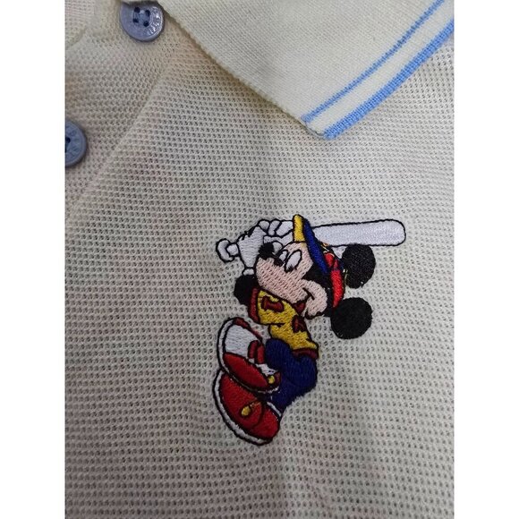 Vintage 80s Disney Mickey's Stuff for Kids Pastel Yellow Polo Shirt Baseball 2T - Picture 2 of 9